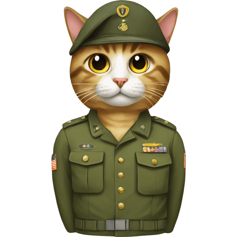 Cat in army  emoji