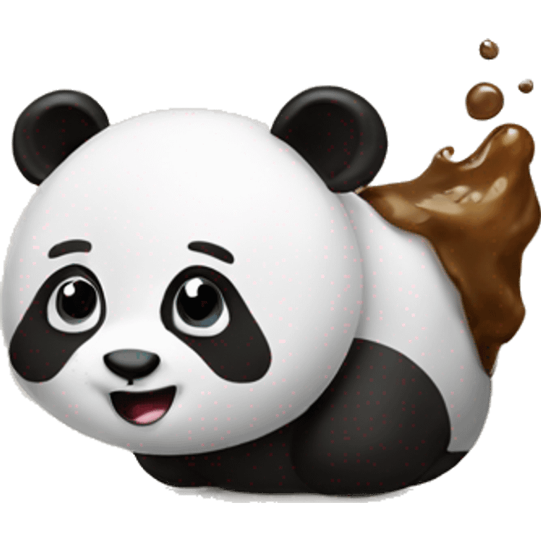 panda and poop emoji