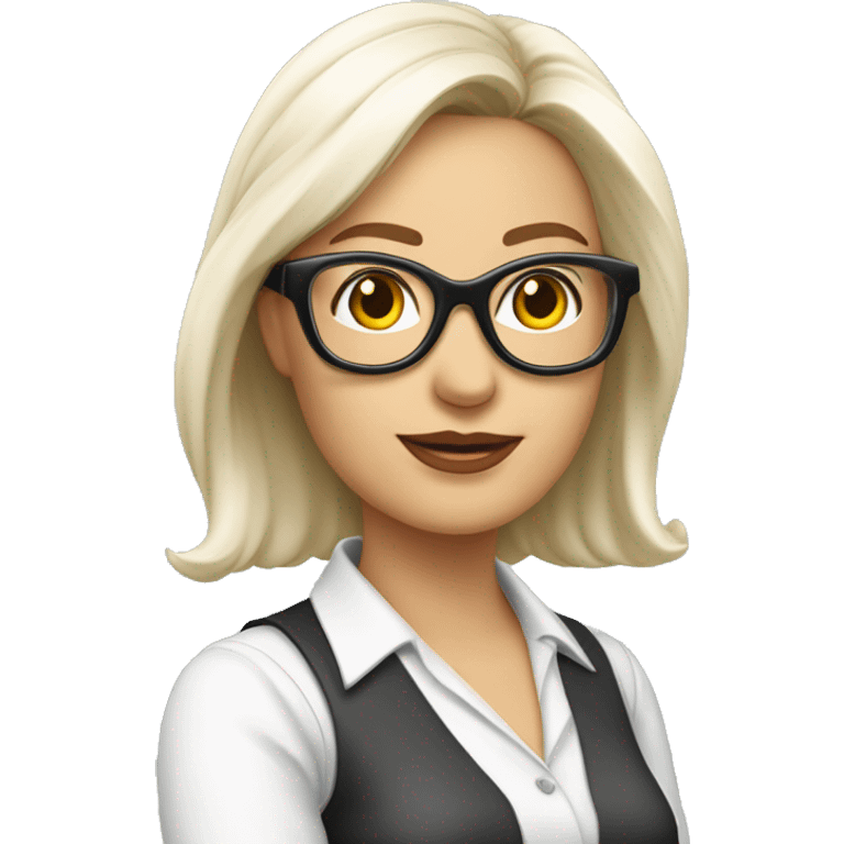 FEMME BLANCHE DIRECTRICE LUNETTES AIR STRICTE INQUIETE emoji