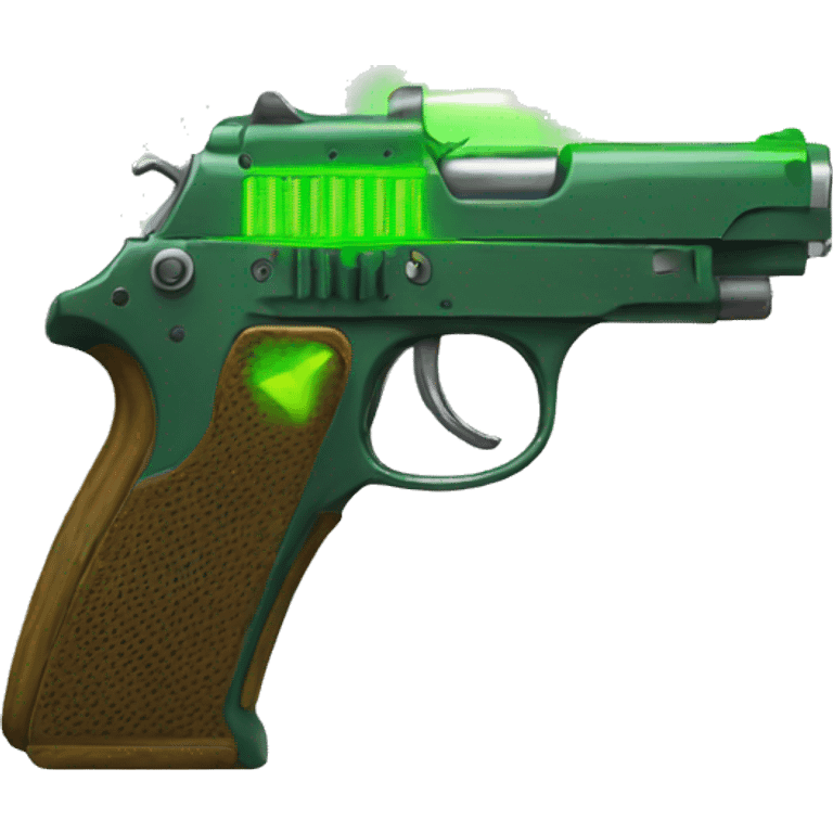 Pistola verde con laser emoji