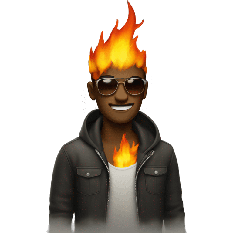 on fire being cool emoji