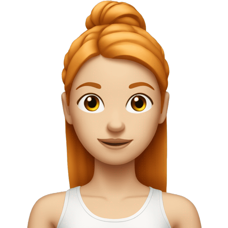 Ginger girl with straight hair at pilates class emoji