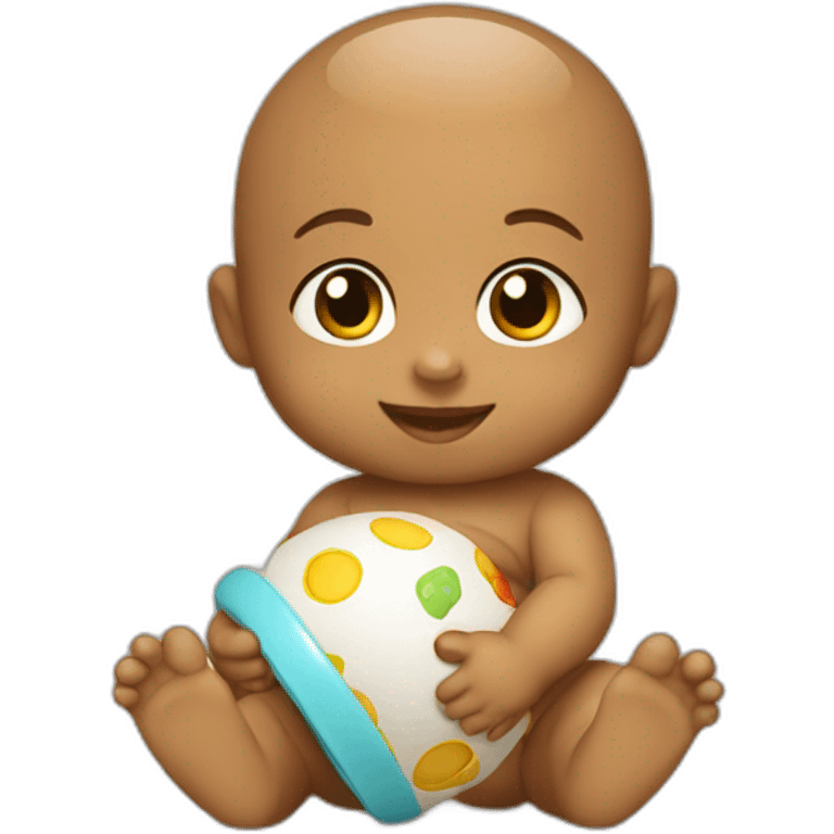 baby with toy emoji