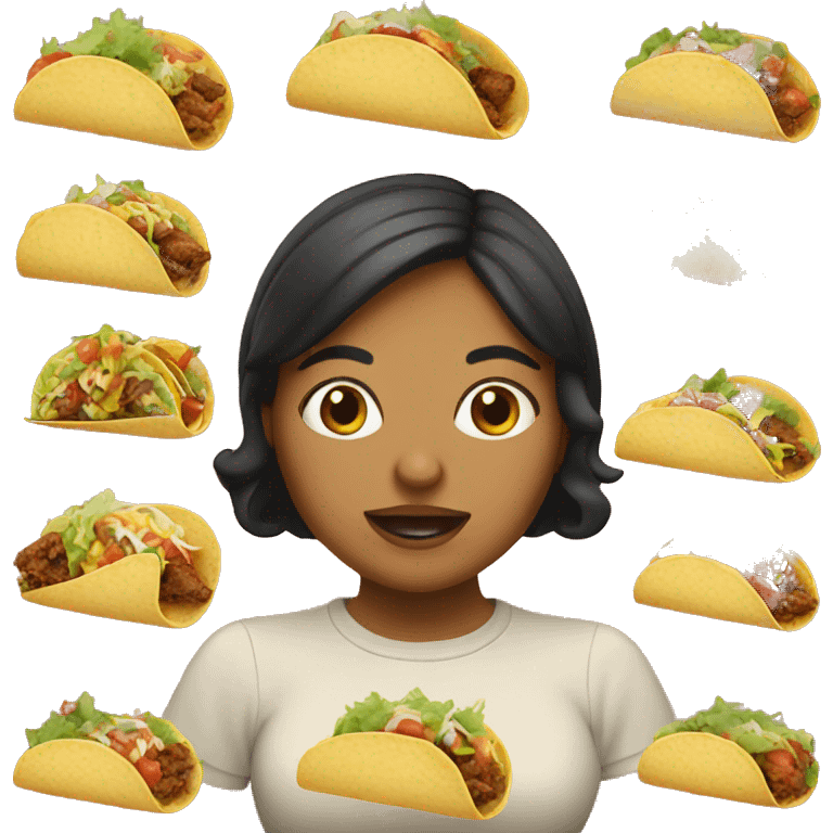 huge mexican girl eating tacos  emoji