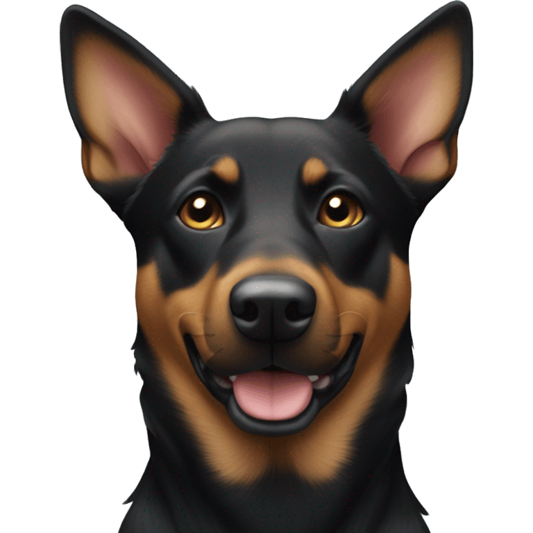 Black australian kelpie and german shepherd mix dog body emoji