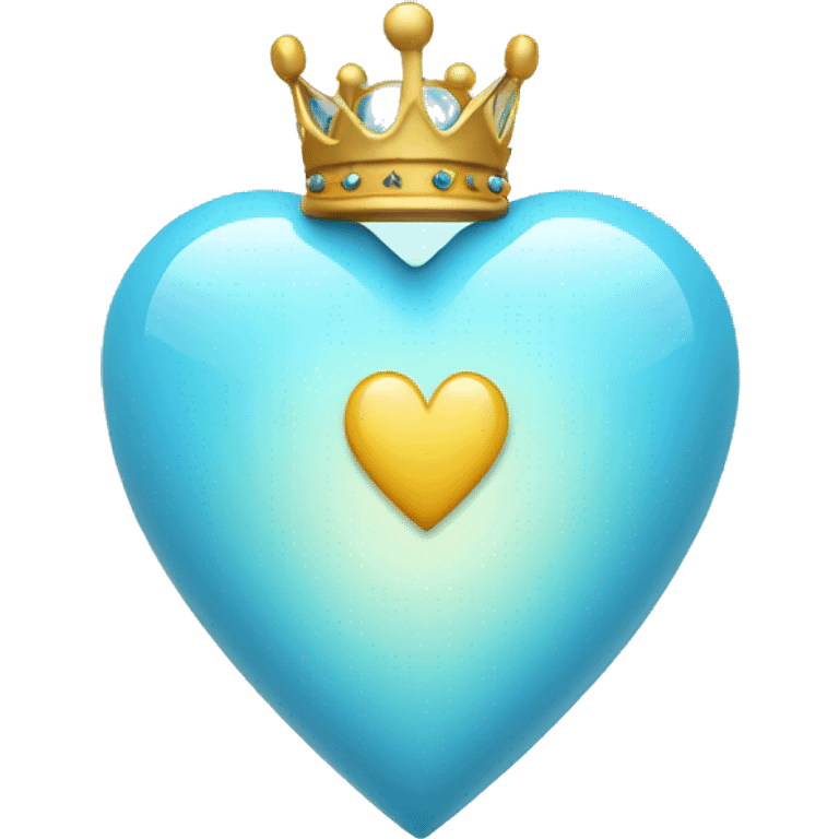 Light blue heart with crown emoji