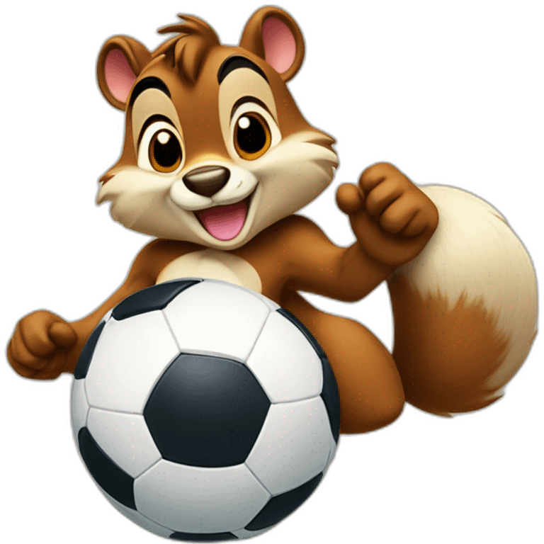 chip and dale caracter playing soccer emoji