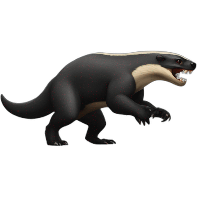 Badass honey badger fighting dinosaur emoji