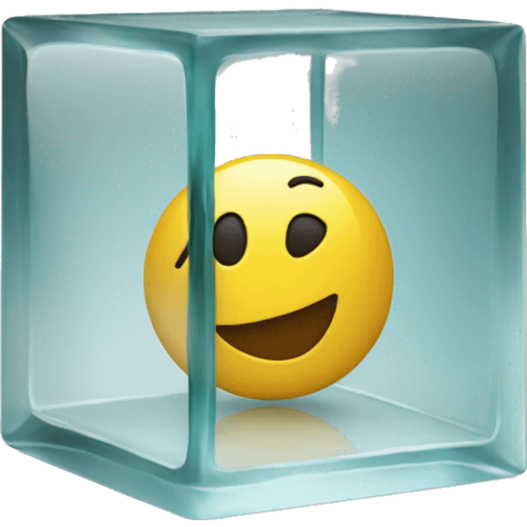 A button in a glass cube emoji