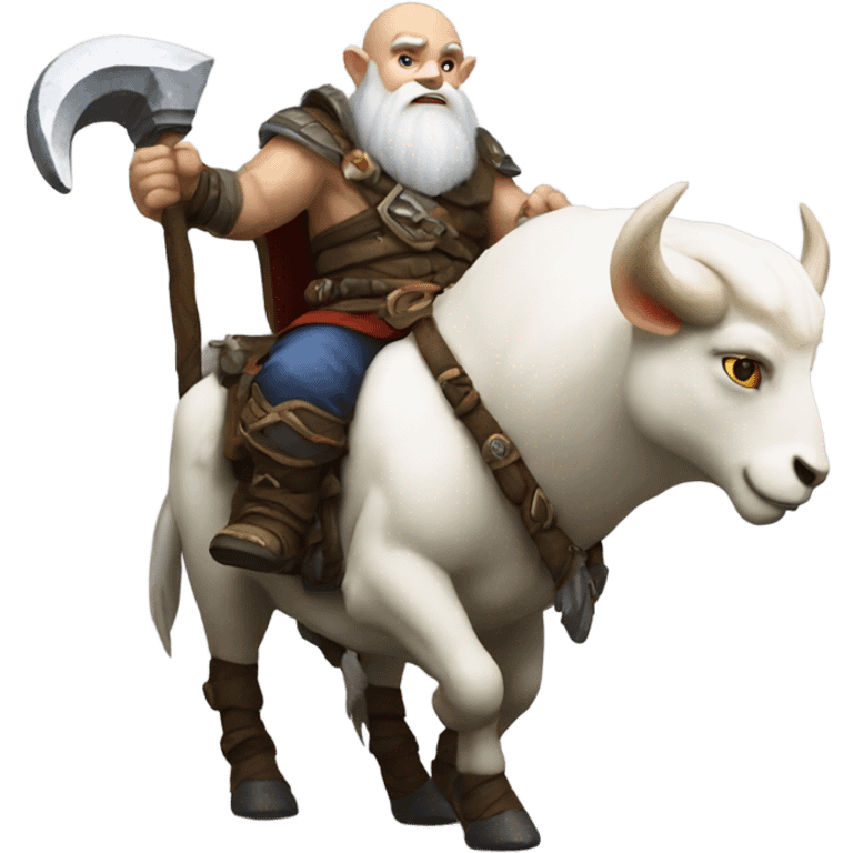 Warcraft dwarf riding a white ram emoji