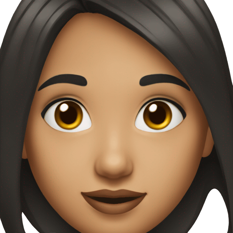 Girl-with-makeup-and-short-black-hair-smiling emoji