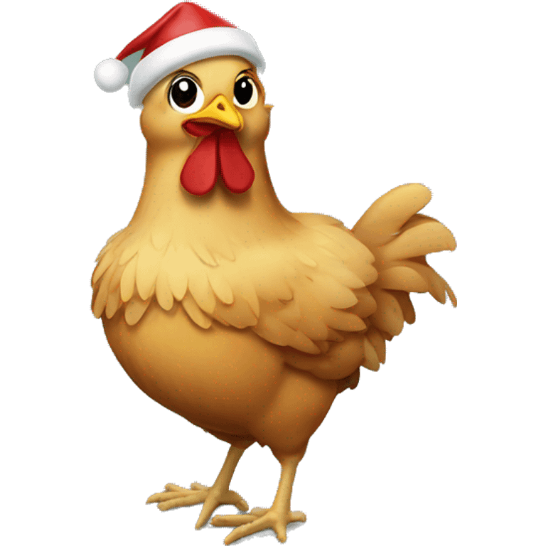 Christmas chicken emoji