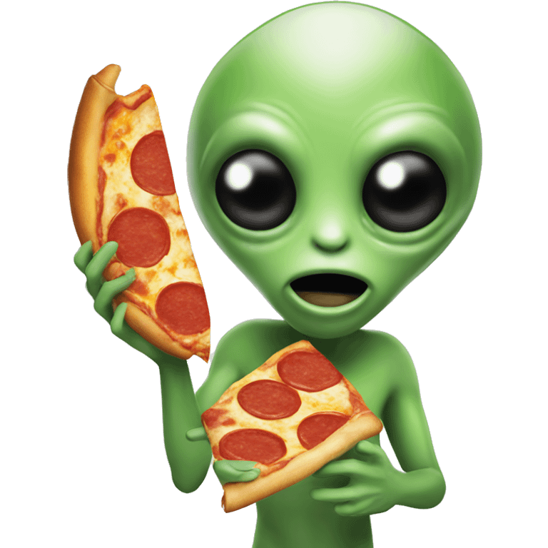 alien with pizza emoji