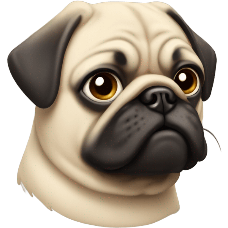 Pug with mustach emoji