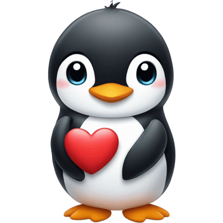 penguin with heart emoji