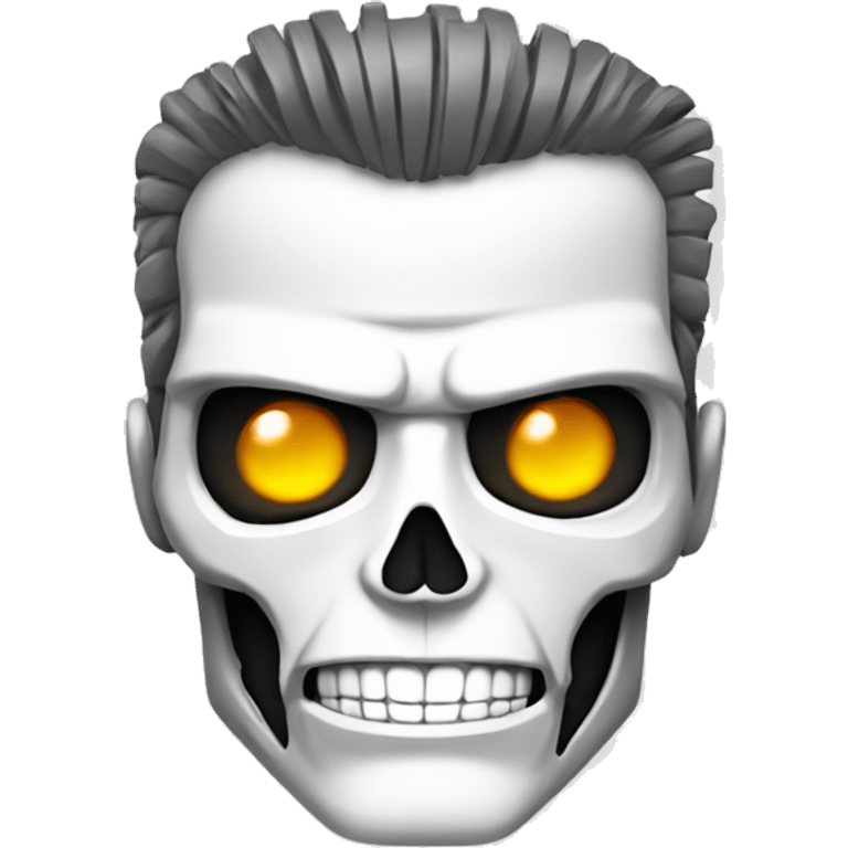 terminator head smile, white background emoji