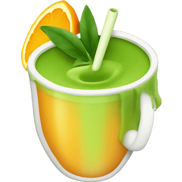 matcha with orange juice  emoji