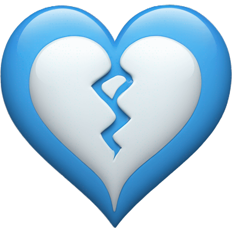  Blue heart and white heart mixed with blunt effect at the point of combining  the mixing should not be seen emoji