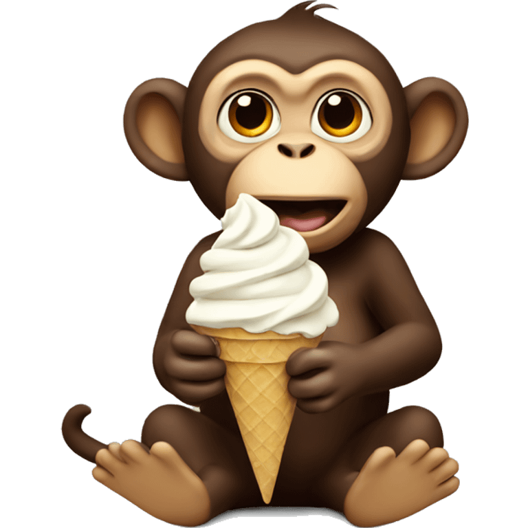 Monkey eating ice cream  emoji