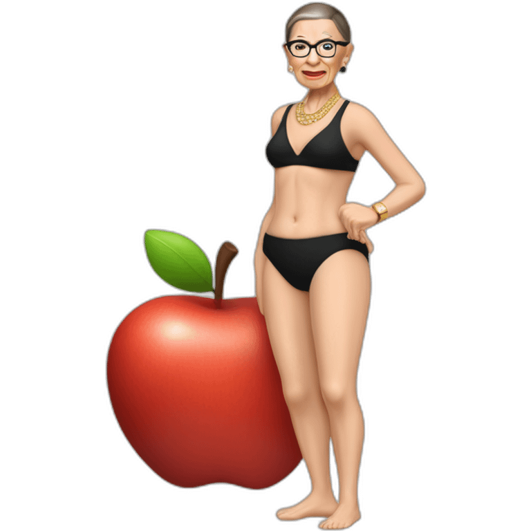 ruth bader ginsburg wearing only a bikini (full body, apple ios17) emoji