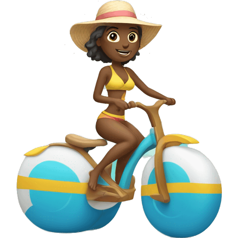 beach lady riding emoji