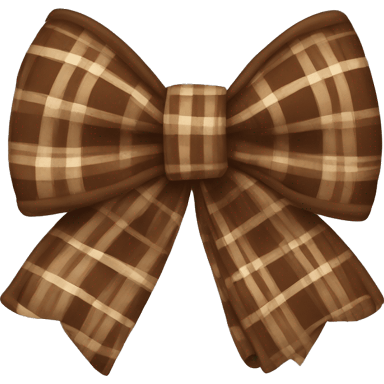 Brown plaid bow emoji