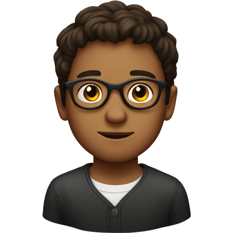 young XVIIIth Man with round glasses, short brown hair emoji