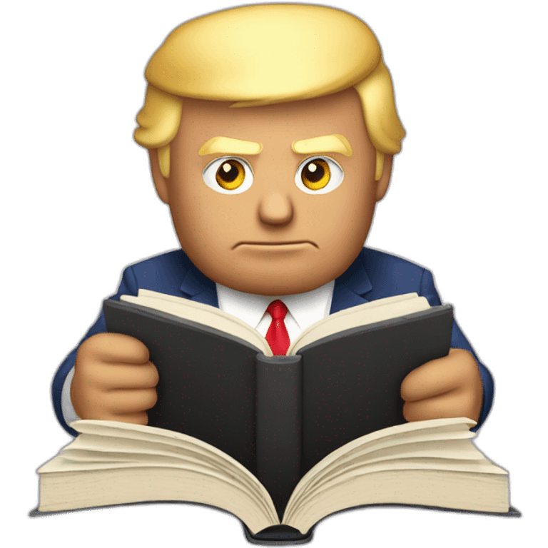 Donald trump reading a book emoji