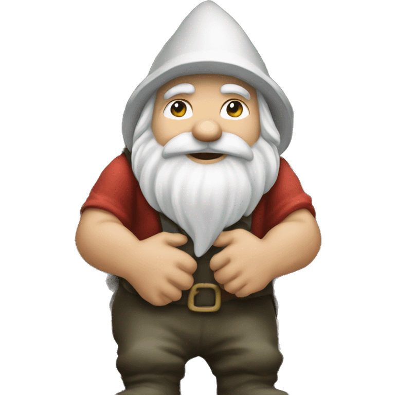 a gnome building a stone wall emoji