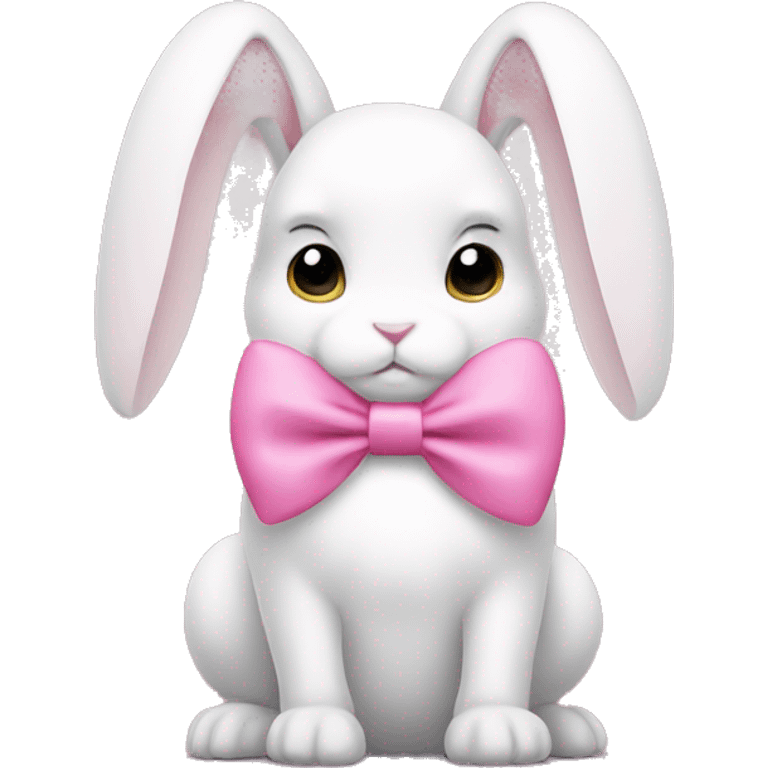 white bunny emoji wearing pink bow emoji