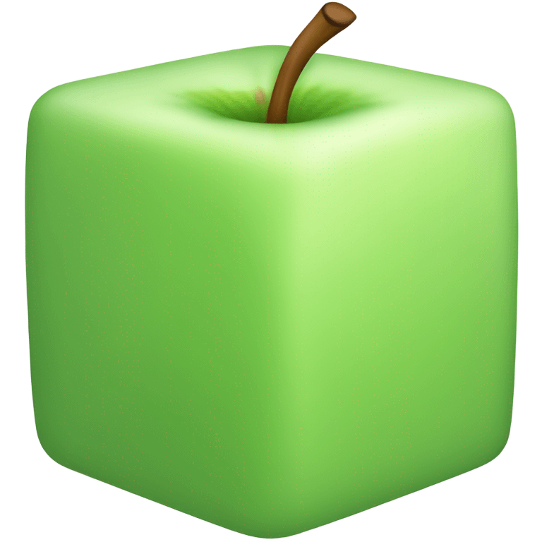 plain green Cube shaped Apple emoji