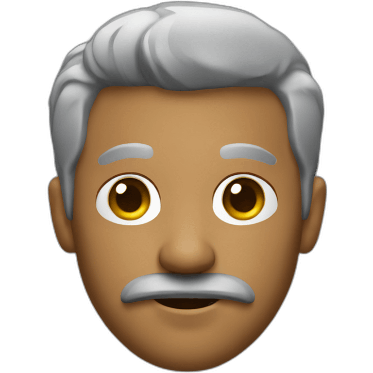 black with some gray hair software developer with black moustache emoji