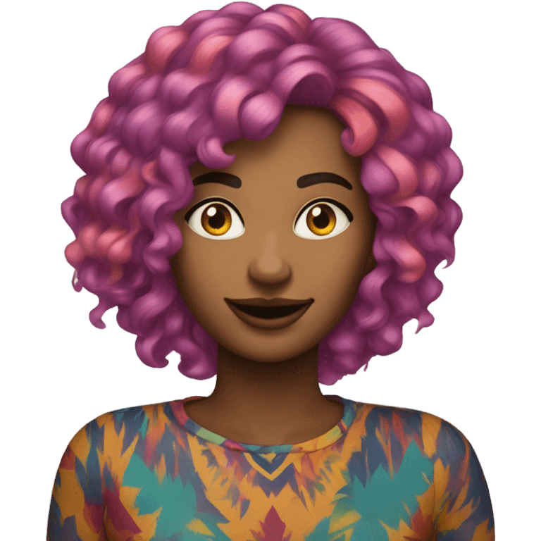 Crazy woman with rainbow hair emoji