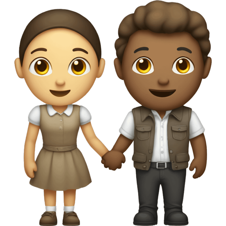 one girl potato and one boy potato holding hands (white) emoji