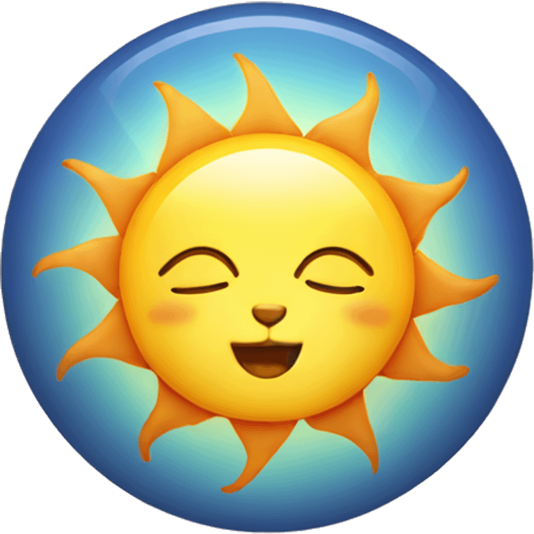 the sun with a cat face in the middle of it  emoji