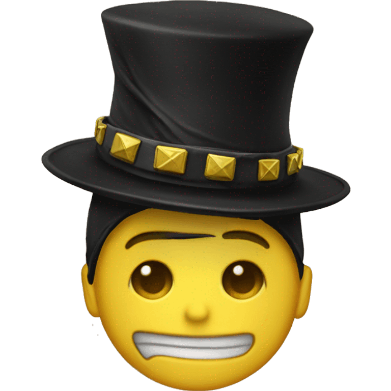 Classic black yellow hat with punk design  emoji