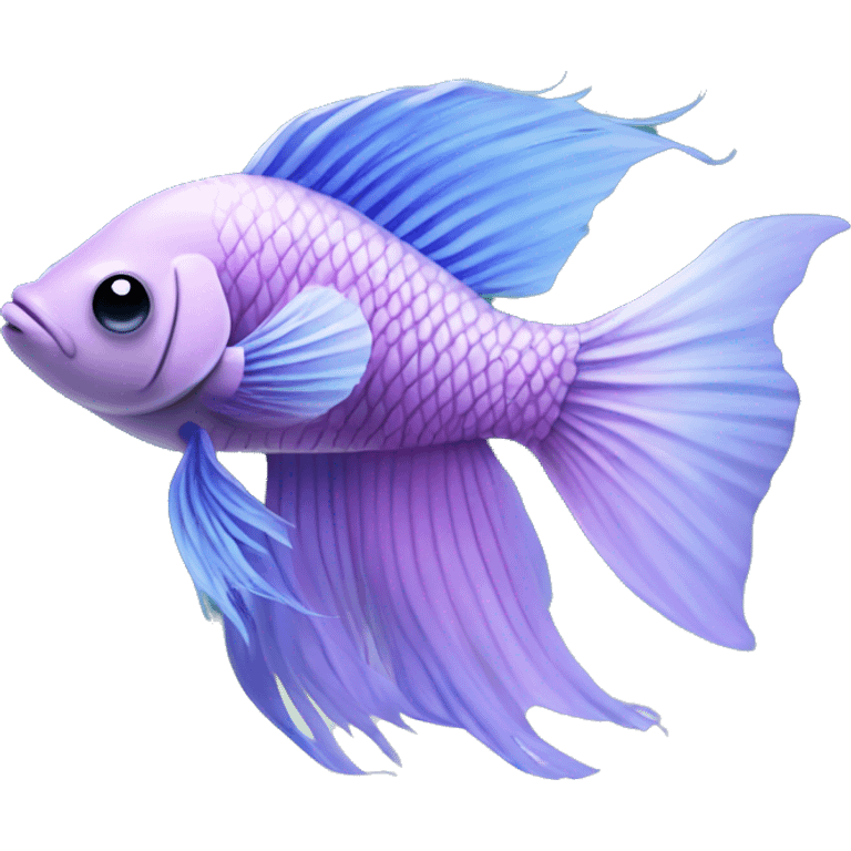 Light purple beta fish with blue ombré find in a fish tank  emoji