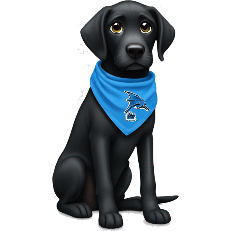 Black Lab dog in a Detroit Lions bandana or jersey  emoji