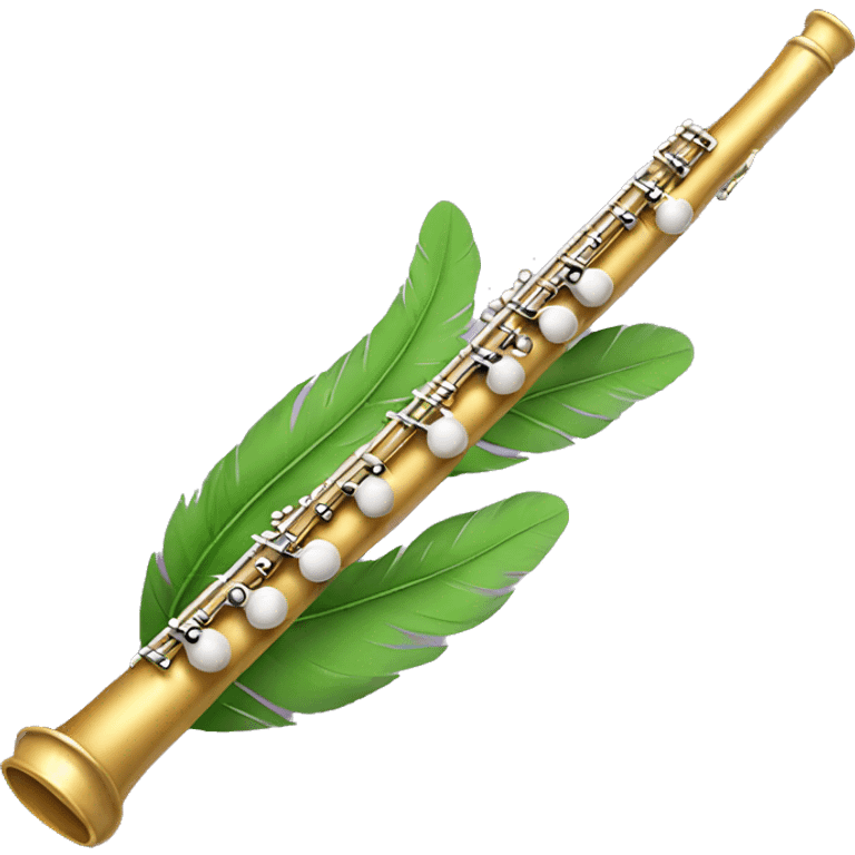 Flute with feather emoji