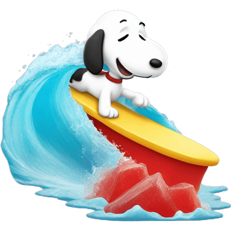 Snoopy surfing while eating jello  emoji