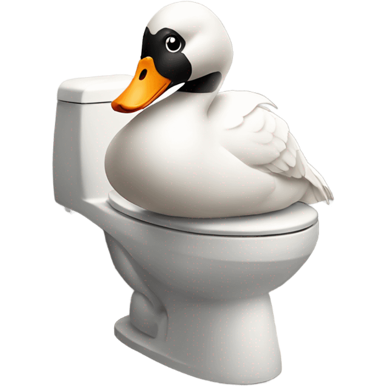 goose sitting on a toilet  emoji