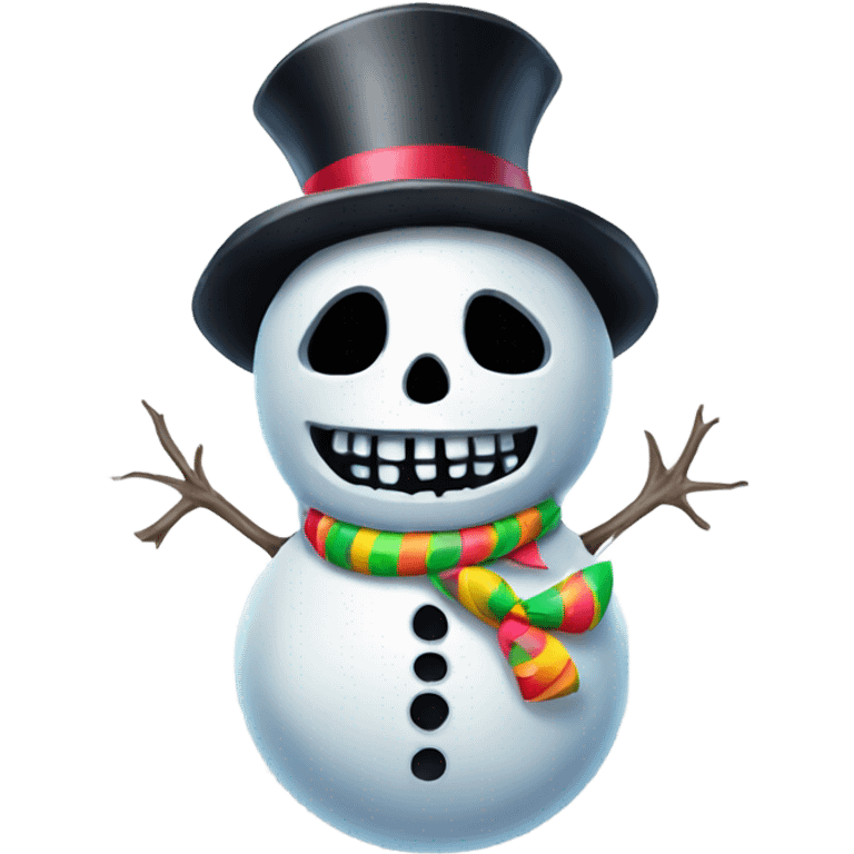 candy skull as a snowman and  emoji