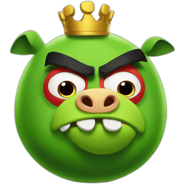 The green king pig from Angry Birds rules the birds emoji