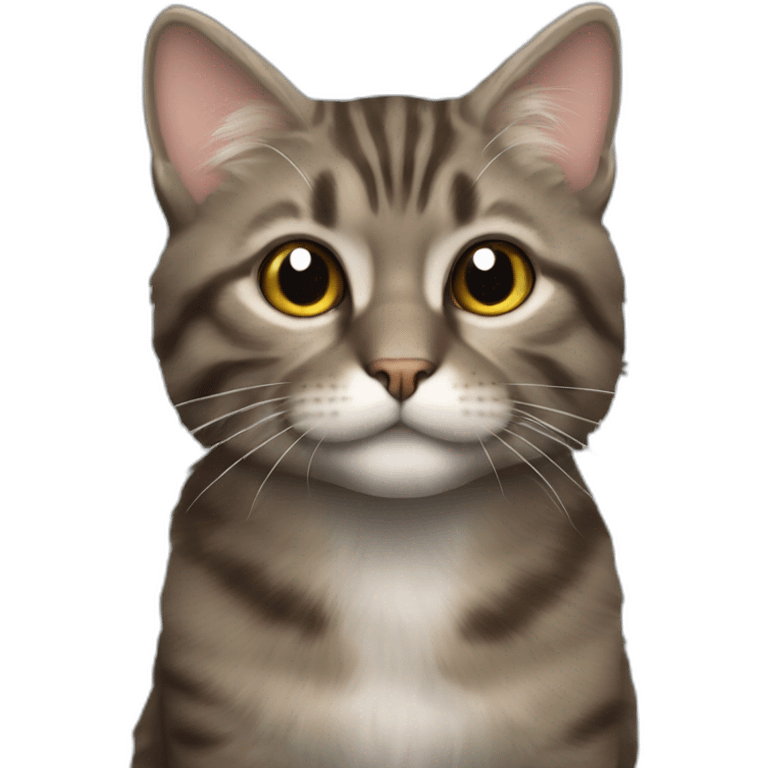 fluffy grey brown patched tabby coated cat emoji