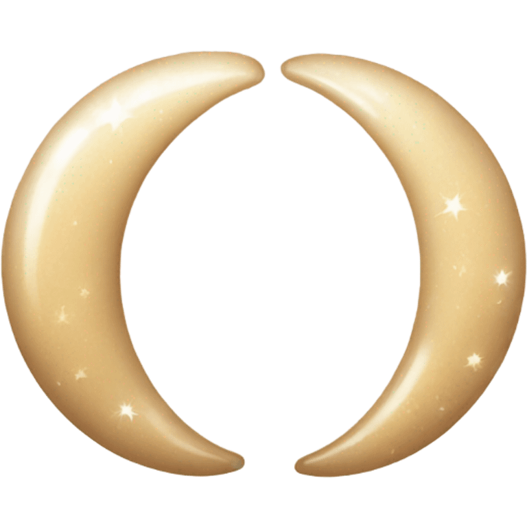 Sparkly glossy beige crescent emoji