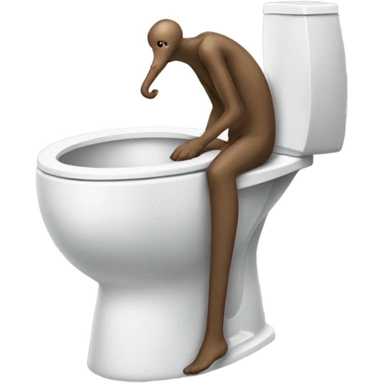 A man with a long neck and his head coming out of a toilet emoji