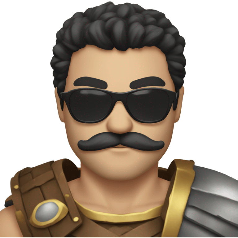 gladiator with black moustache and sunglasses emoji