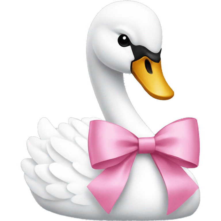 Swan with a pink bow emoji