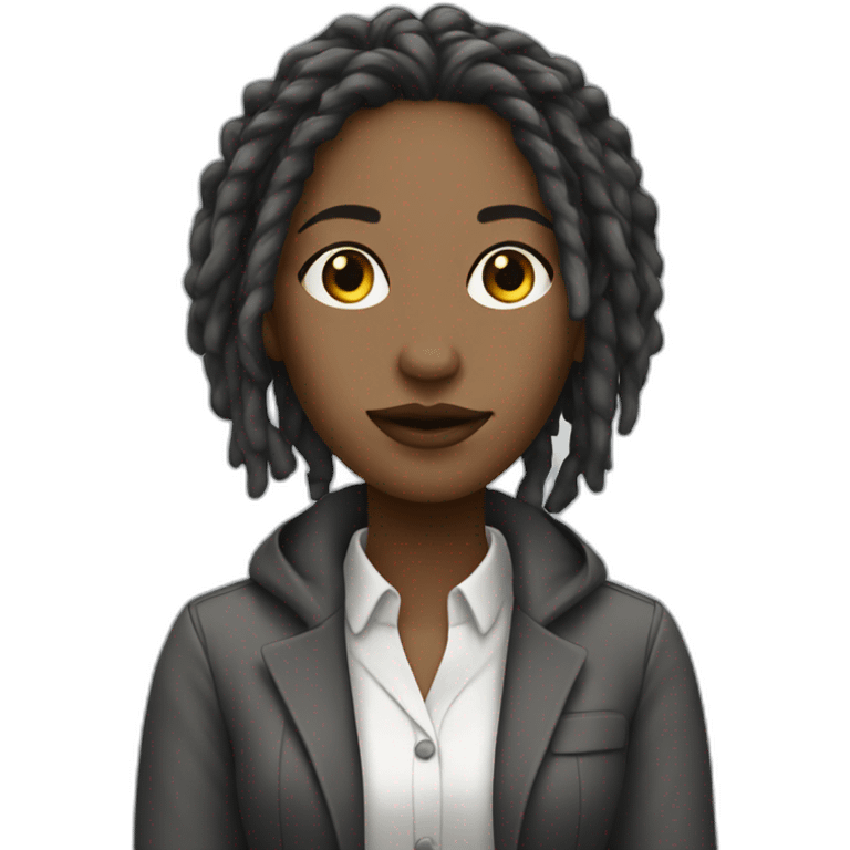 working girl white with dreadlocks emoji