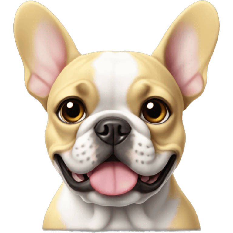 French bulldog Yellow with one ear down emoji